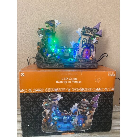 Target Other - Y2K Target LED Castle Halloween Village in Box Tested & Works